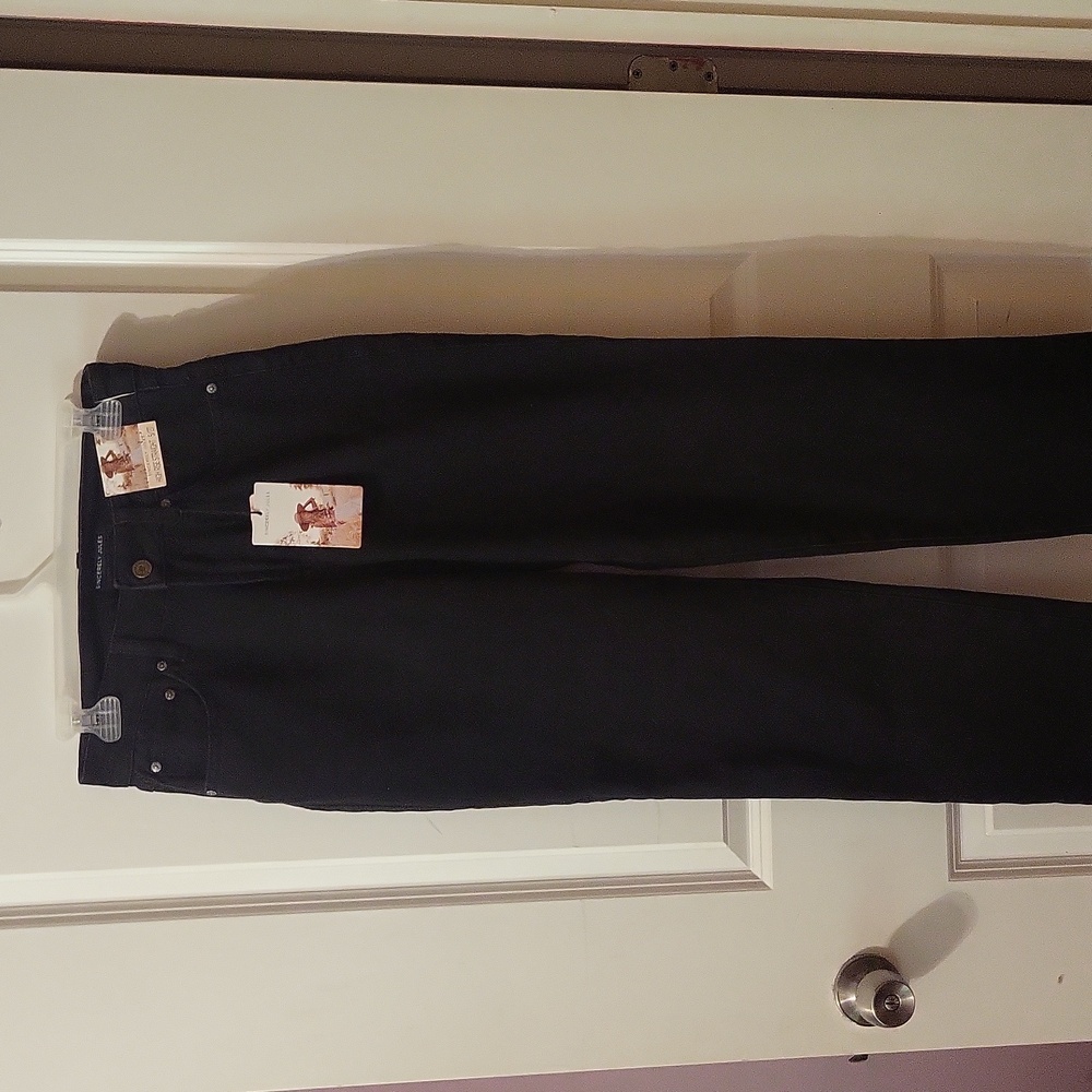 Black Demin High Rise Straight Jeans